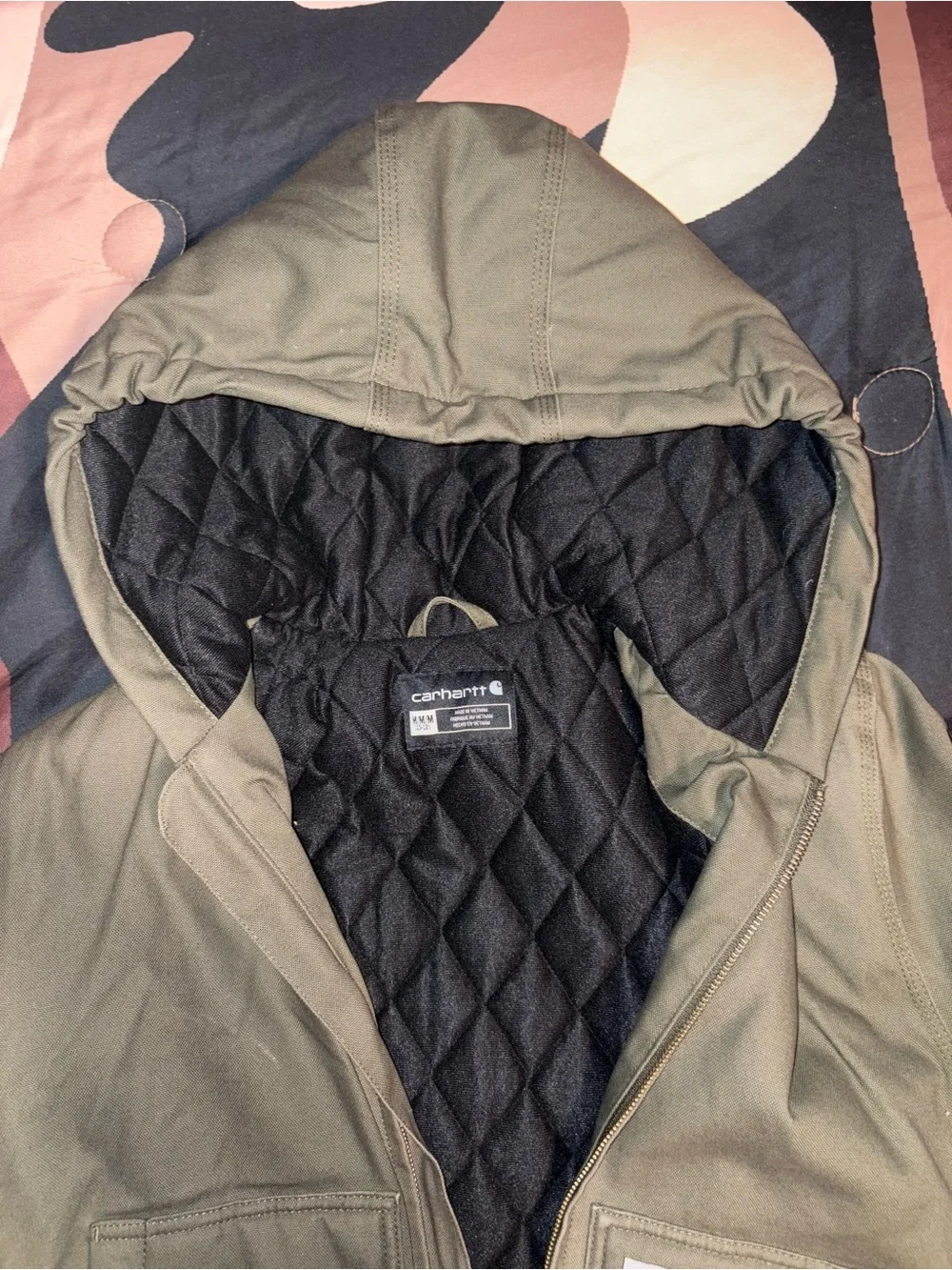 Carhartt Boys Olive Zip-Up Work Jacket